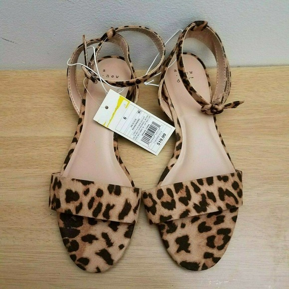 a new day Shoes - A New Day Sandal Brown Leopard Winona Ankl Strap 6
